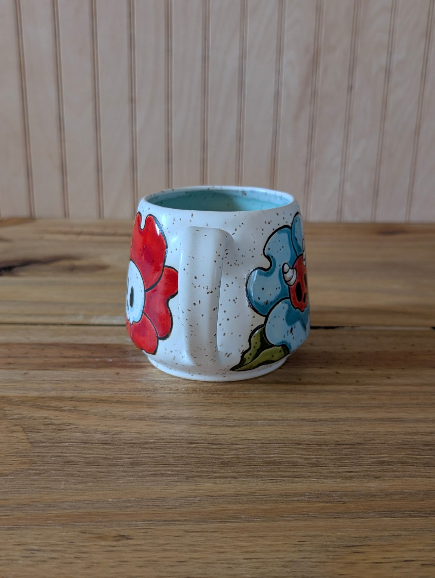 skull flower wrap around mug