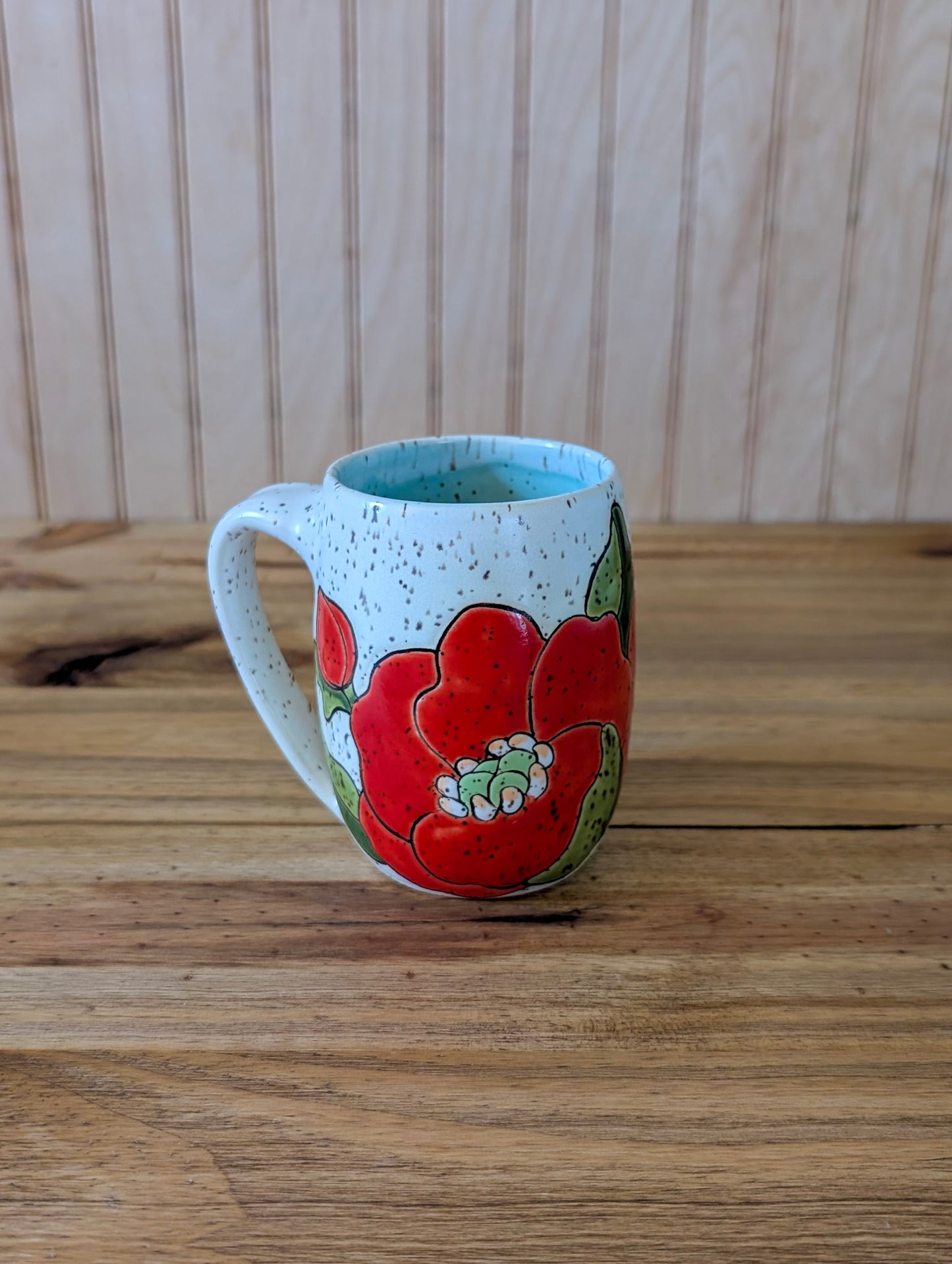 poppy mug in red