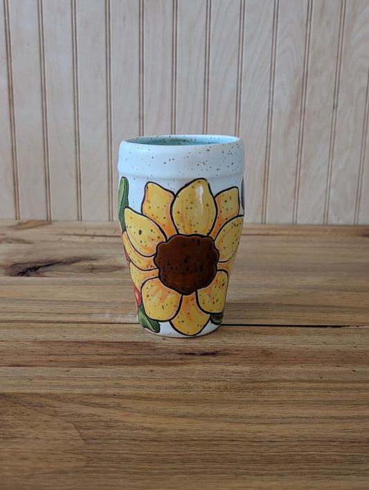 sunflower blueberry travel tumbler