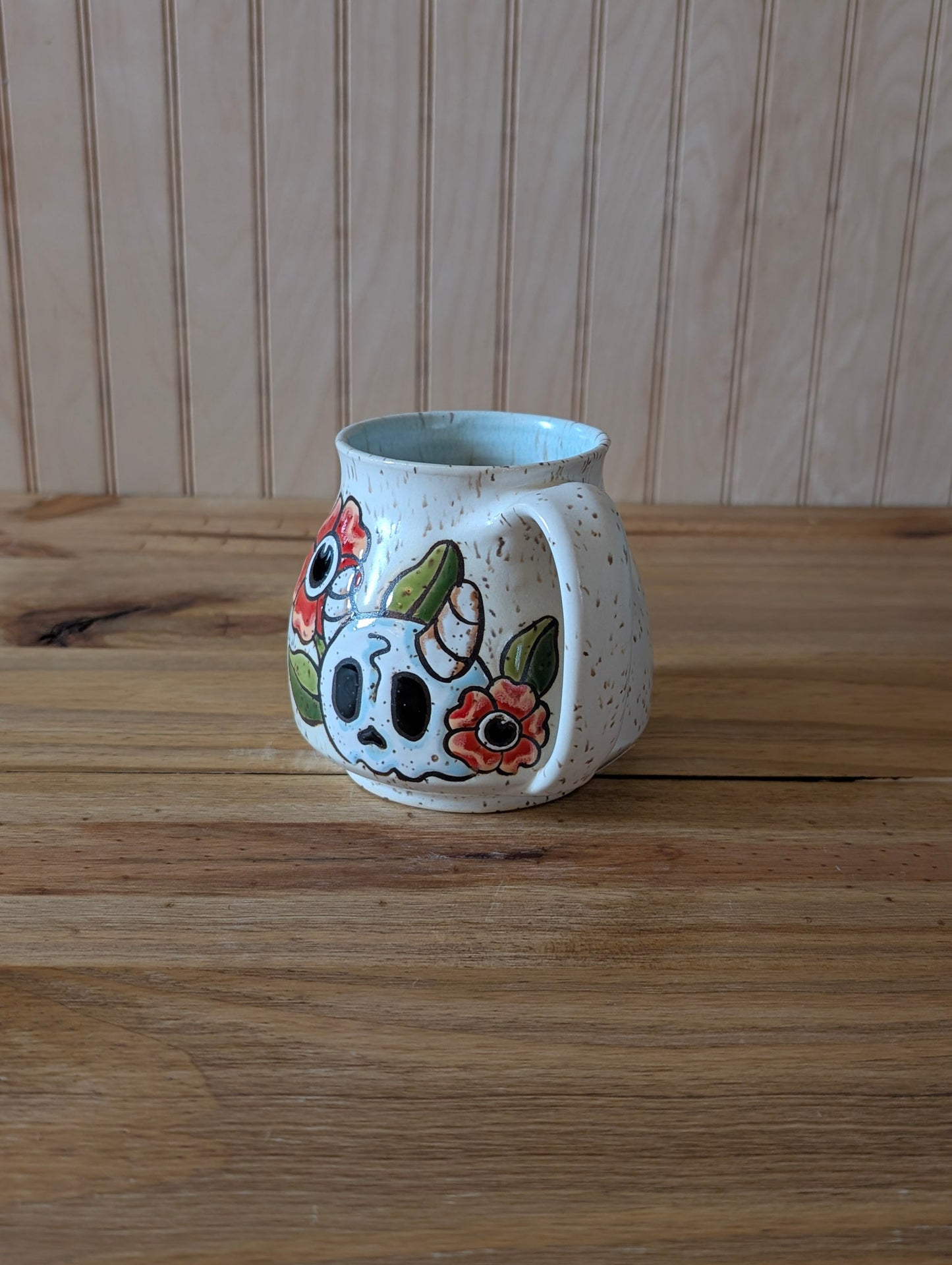 horned skull mug
