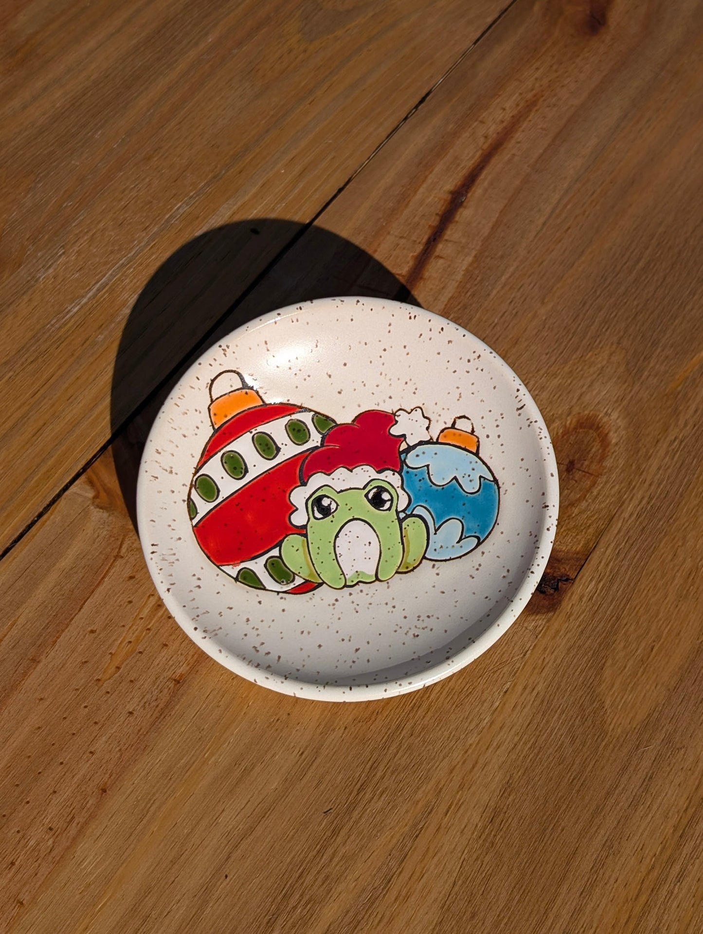 Christmas frog with ornaments