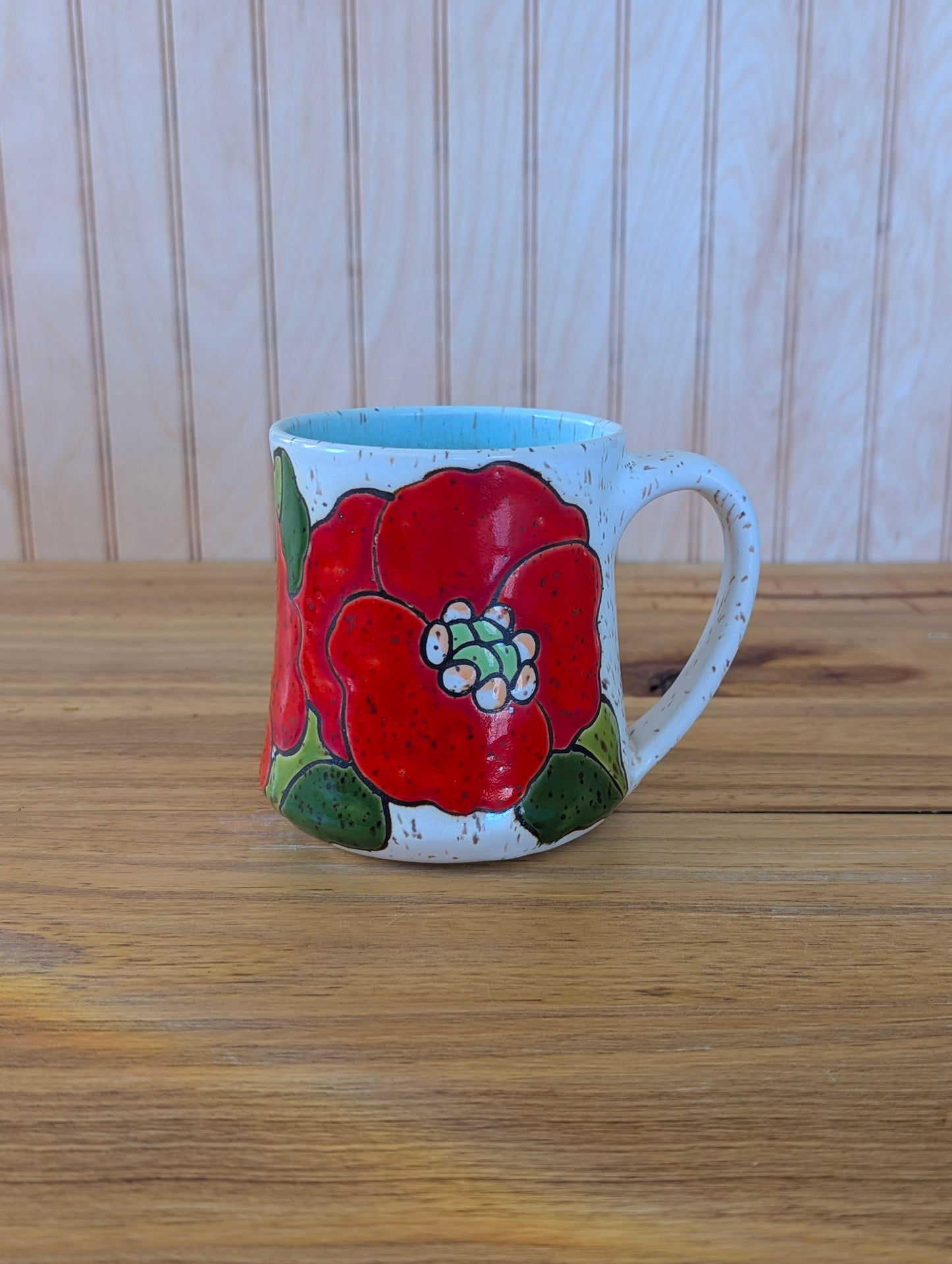 poppy mug in red