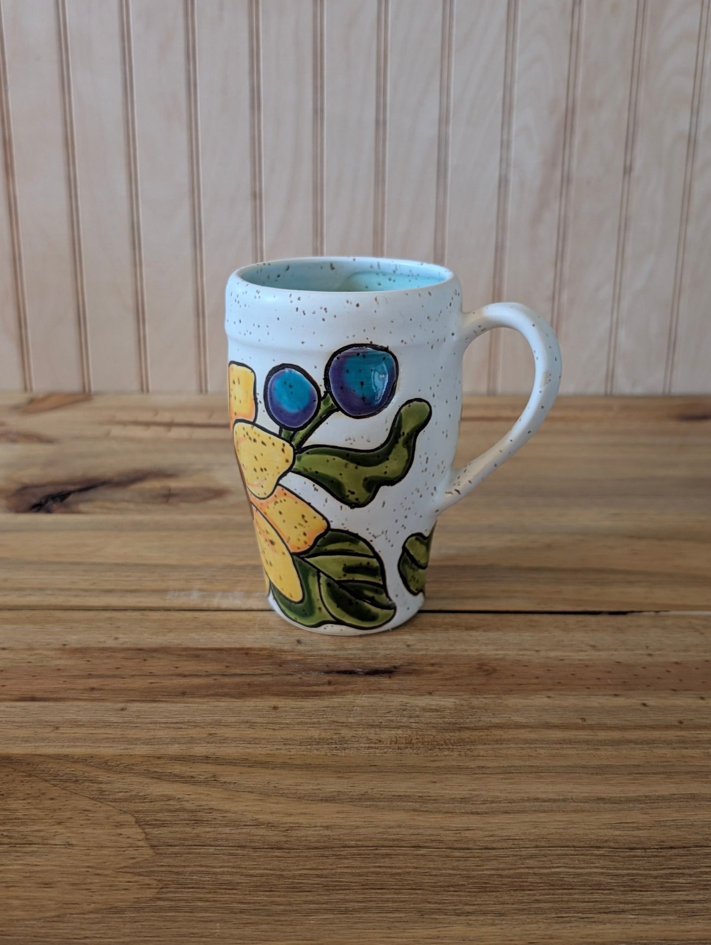 sunflower blueberry travel tumbler