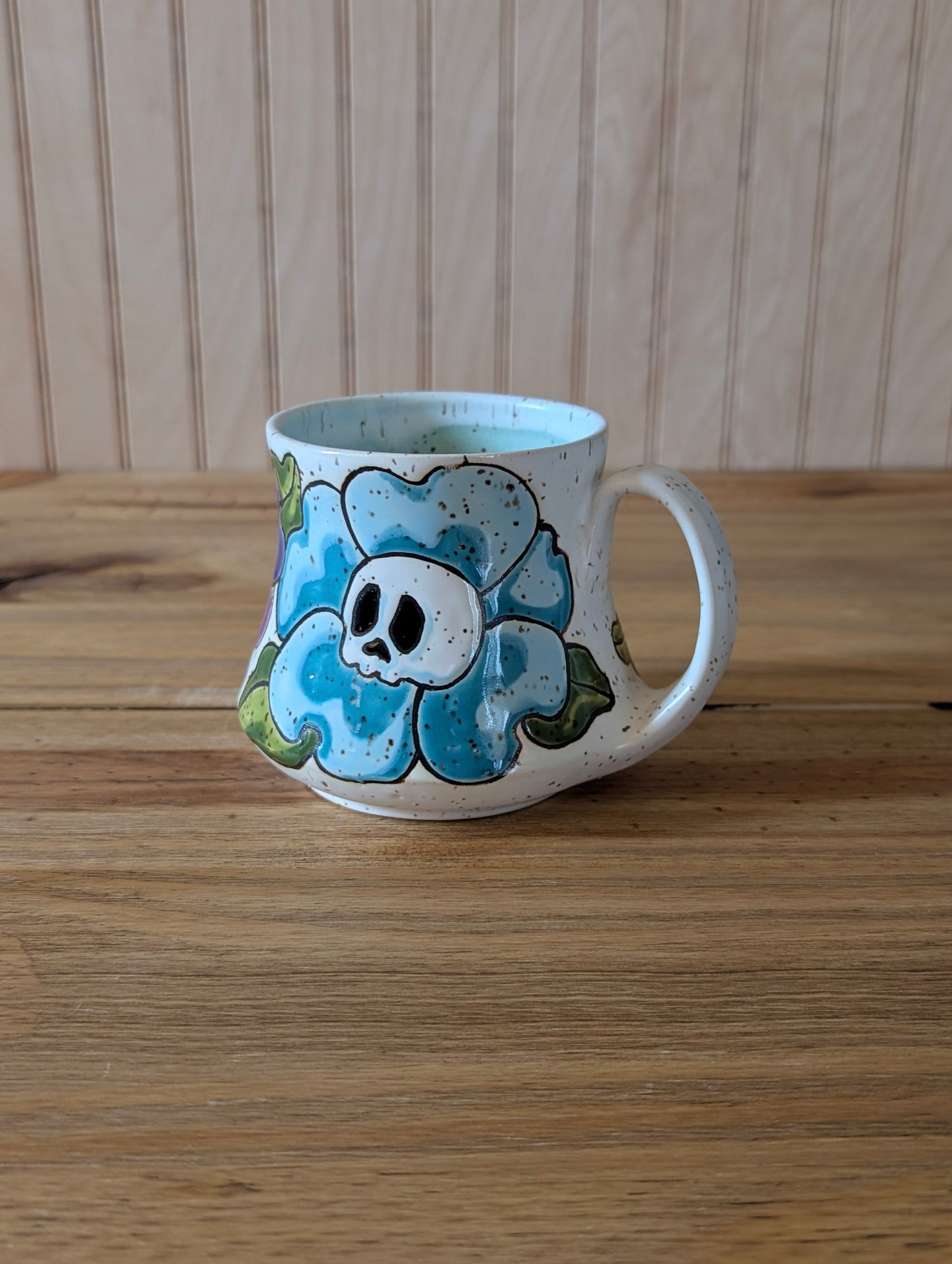 skull flower wraparound mug