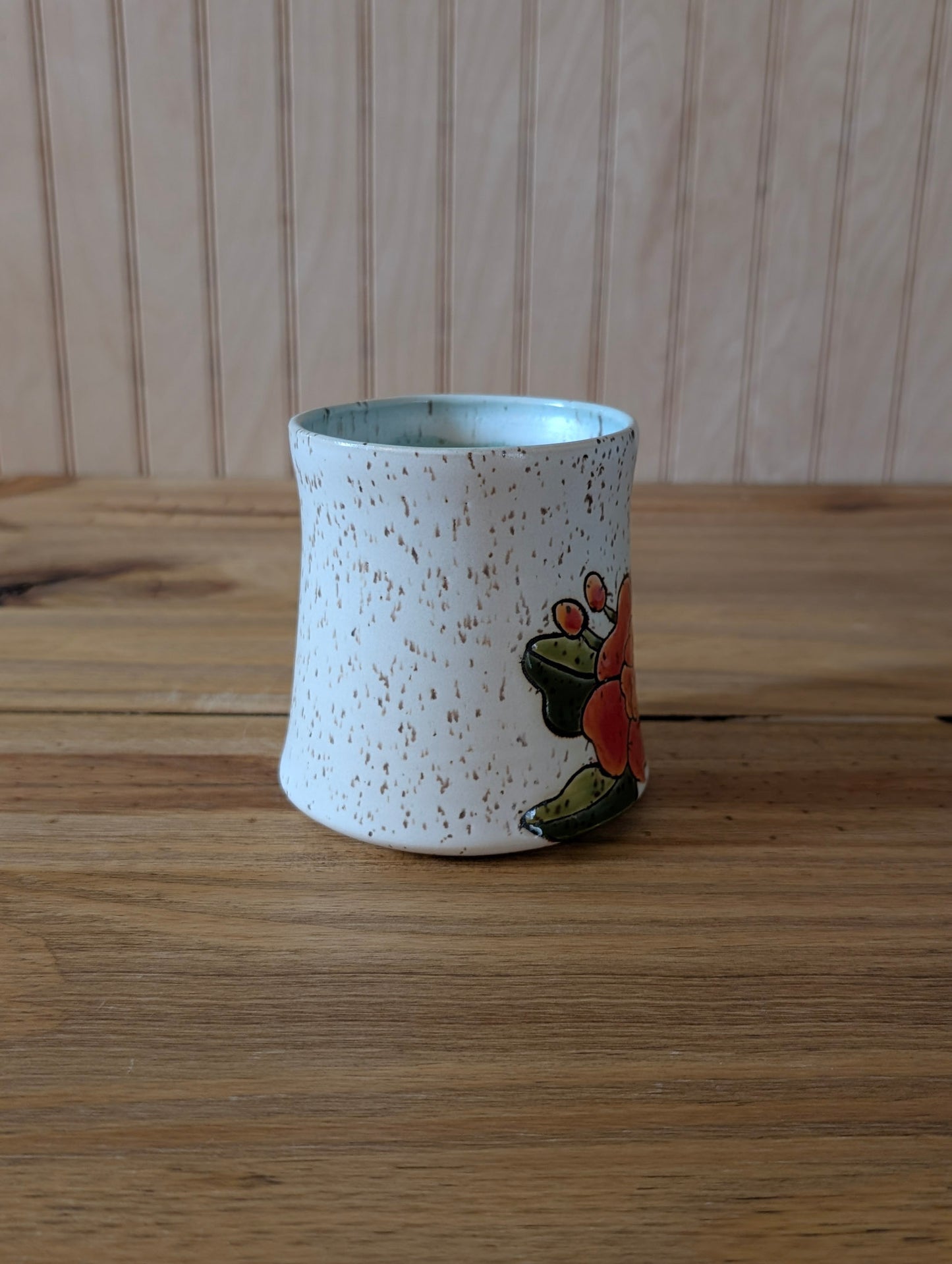red flower mug