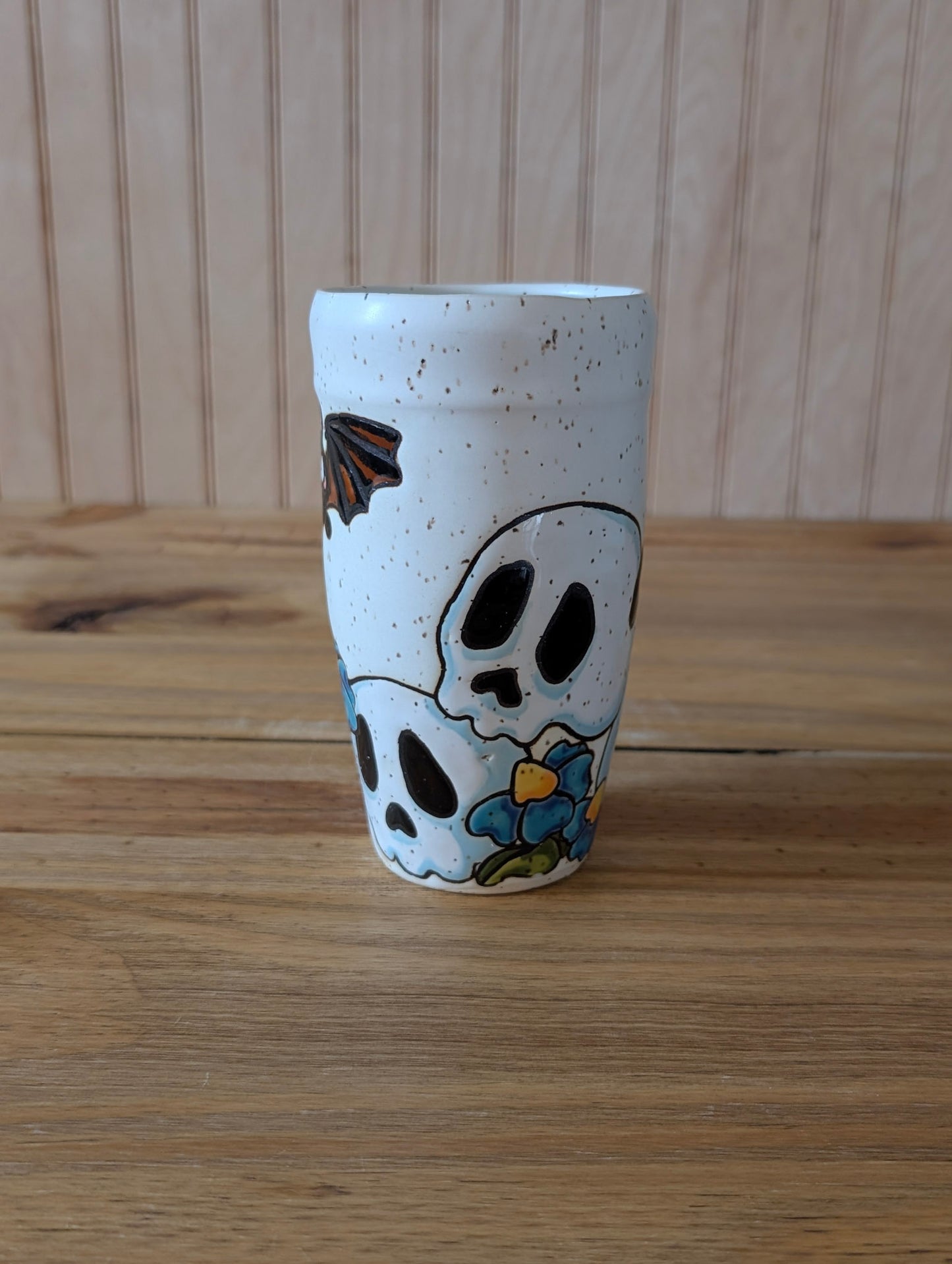 skull bat and crow tumbler