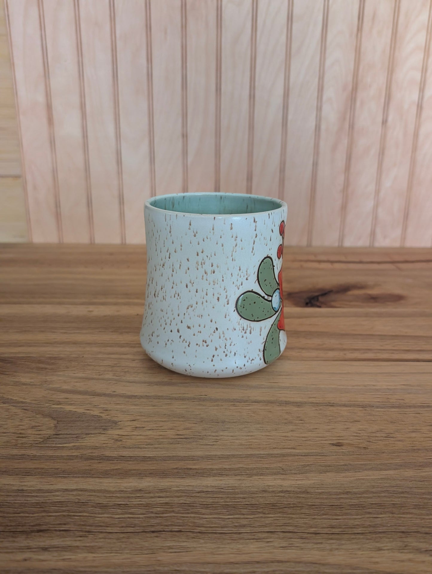 poinsettia and mistletoe mug