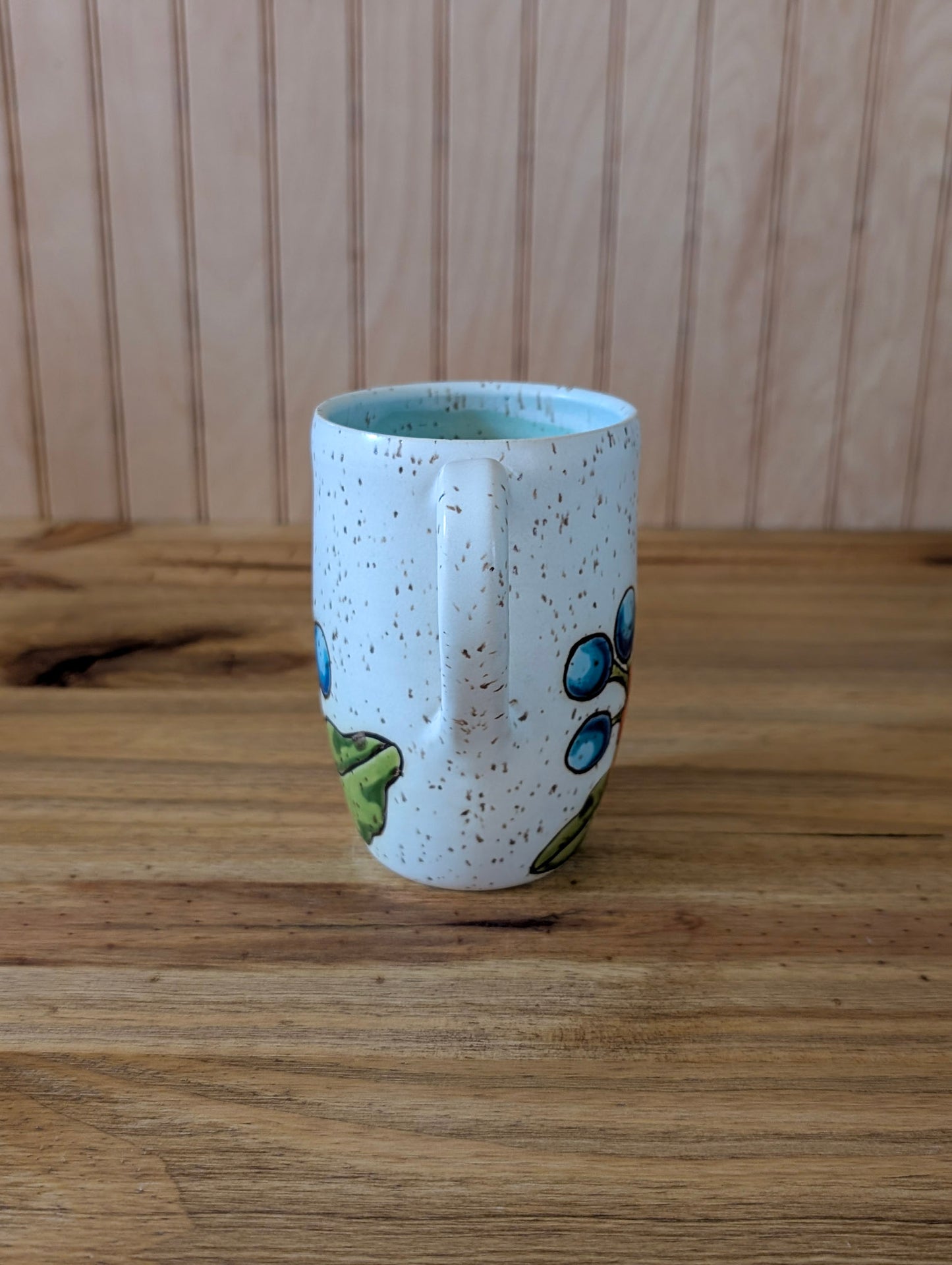 flower and blueberry mug
