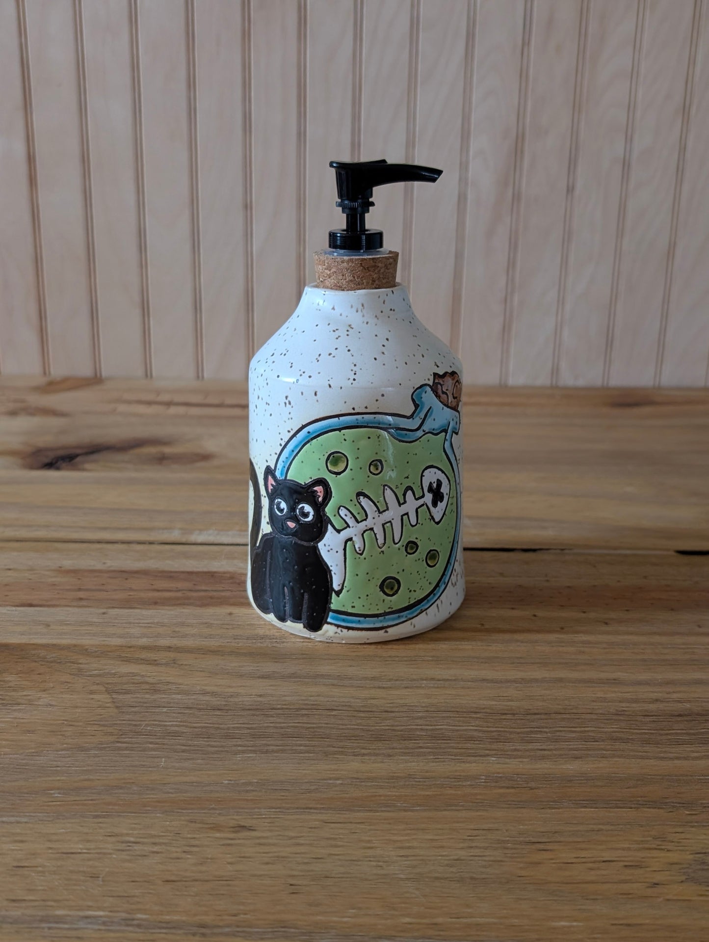 cat fishbone potion bottle bottleneck dispenser